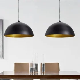 Lámpara de techo 2 uds altura ajustable semiesférica negra de vidaXL, Lámparas - Ref: Foro24-241113, Precio: 64,81 €, Descuen...