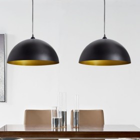 Lámpara de techo 2 uds altura ajustable semiesférica negra de vidaXL, Lámparas - Ref: Foro24-241113, Precio: 61,32 €, Descuen...