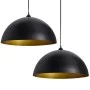Lámpara de techo 2 uds altura ajustable semiesférica negra de vidaXL, Lámparas - Ref: Foro24-241113, Precio: 64,81 €, Descuen...