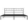 Estructura de cama con cabecero metal negro 183x213 cm de vidaXL, Camas y somieres - Ref: Foro24-355272, Precio: 110,64 €, De...