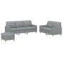 Sofagarnitur mit Kissen 3-teilig aus hellgrauem Stoff von vidaXL, Sofas - Ref: Foro24-3201314, Preis: 492,89 €, Rabatt: %