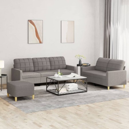 Juego de sofás con cojines 3 piezas tela gris taupe de vidaXL, Sofás - Ref: Foro24-3201321, Precio: 501,61 €, Descuento: %