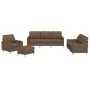 Juego de sofás con cojines 4 piezas tela marrón de vidaXL, Sofás - Ref: Foro24-3201253, Precio: 623,94 €, Descuento: %