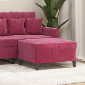 Reposapiés de terciopelo rojo tinto 70x55x41 cm de vidaXL, Otomanas - Ref: Foro24-349321, Precio: 57,46 €, Descuento: %