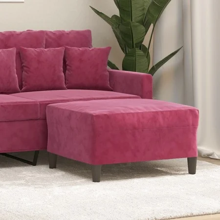 Reposapiés de terciopelo rojo tinto 70x55x41 cm de vidaXL, Otomanas - Ref: Foro24-349321, Precio: 57,10 €, Descuento: %