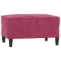 Reposapiés de terciopelo rojo tinto 70x55x41 cm de vidaXL, Otomanas - Ref: Foro24-349321, Precio: 57,46 €, Descuento: %