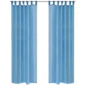 2 Cortinas turquesas transparentes 140 x 245 cm de vidaXL, Cortinas y visillos - Ref: Foro24-130208, Precio: 19,44 €, Descuen...