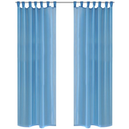 2 Cortinas turquesas transparentes 140 x 245 cm de vidaXL, Cortinas y visillos - Ref: Foro24-130208, Precio: 25,57 €, Descuen...
