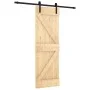 Puerta corredera con herrajes madera maciza de pino 70x210 cm de vidaXL, Puertas - Ref: Foro24-3202969, Precio: 165,69 €, Des...