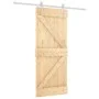 Puerta corredera con herrajes madera maciza de pino 85x210 cm de vidaXL, Puertas - Ref: Foro24-3203021, Precio: 191,35 €, Des...