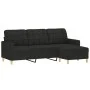 3-Sitzer-Sofa mit schwarzem Stoffhocker 180 cm von vidaXL, Sofas - Ref: Foro24-3201005, Preis: 304,40 €, Rabatt: %