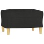 Sofá de 3 plazas con taburete de tela negro 180 cm de vidaXL, Sofás - Ref: Foro24-3201005, Precio: 321,75 €, Descuento: %