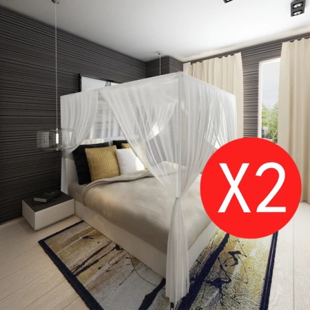 Mosquitera para cama cuadrada 3 aberturas 2 unidades de vidaXL, Mosquiteras - Ref: Foro24-50264, Precio: 30,84 €, Descuento: %