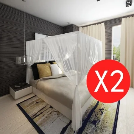 Mosquitera para cama cuadrada 3 aberturas 2 unidades de vidaXL, Mosquiteras - Ref: Foro24-50264, Precio: 30,23 €, Descuento: %