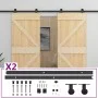 Sliding door with solid pine wood hardware 80x210 cm by vidaXL, Doors - Ref: Foro24-3057585, Price: 429,93 €, Discount: %