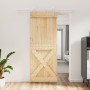 Puerta corredera con herrajes madera maciza de pino 80x210 cm en Puertas | Comprar online en Foru.es