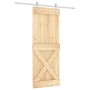 Puerta corredera con herrajes madera maciza de pino 80x210 cm en Puertas | Comprar online en Foru.es