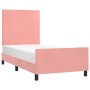 Estructura de cama con cabecero de terciopelo rosa 90x200 cm de vidaXL, Camas y somieres - Ref: Foro24-3125616, Precio: 166,1...