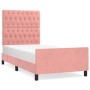 Estructura de cama con cabecero de terciopelo rosa 100x200 cm de vidaXL, Camas y somieres - Ref: Foro24-3125927, Precio: 171,...