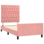 Estructura de cama con cabecero de terciopelo rosa 100x200 cm de vidaXL, Camas y somieres - Ref: Foro24-3125927, Precio: 171,...