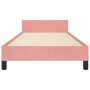 Estructura de cama con cabecero de terciopelo rosa 100x200 cm de vidaXL, Camas y somieres - Ref: Foro24-3125927, Precio: 171,...
