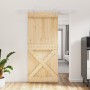 Puerta corredera con herrajes madera maciza de pino 90x210 cm en Puertas | Comprar online en Foru.es