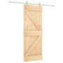 Puerta corredera con herrajes madera maciza de pino 80x210 cm en Puertas | Comprar online en Foru.es