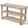 Banco zapatero 2 en 1 madera maciza de abeto de vidaXL, Zapateros y organizadores de calzado - Ref: Foro24-241067, Precio: 40...