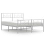 Estructura cama metal con cabecero y estribo blanco 150x200 cm de vidaXL, Camas y somieres - Ref: Foro24-355336, Precio: 118,...