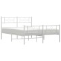 Estructura cama metal con cabecero y estribo blanco 150x200 cm de vidaXL, Camas y somieres - Ref: Foro24-355336, Precio: 118,...