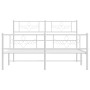 Estructura cama metal con cabecero y estribo blanco 150x200 cm de vidaXL, Camas y somieres - Ref: Foro24-355336, Precio: 118,...