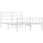 Estructura cama metal con cabecero y estribo blanco 150x200 cm de vidaXL, Camas y somieres - Ref: Foro24-355336, Precio: 118,...