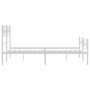 Estructura cama metal con cabecero y estribo blanco 150x200 cm de vidaXL, Camas y somieres - Ref: Foro24-355336, Precio: 118,...