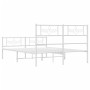 Estructura cama metal con cabecero y estribo blanco 150x200 cm de vidaXL, Camas y somieres - Ref: Foro24-355336, Precio: 118,...