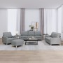 Juego de sofás con cojines 4 piezas tela gris claro de vidaXL, Sofás - Ref: Foro24-3201250, Precio: 686,53 €, Descuento: %
