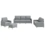 Juego de sofás con cojines 4 piezas tela gris claro de vidaXL, Sofás - Ref: Foro24-3201250, Precio: 627,13 €, Descuento: %