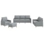 Juego de sofás con cojines 4 piezas tela gris claro de vidaXL, Sofás - Ref: Foro24-3201250, Precio: 686,53 €, Descuento: %