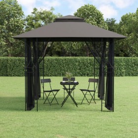 Cenador con paredes acero gris antracita 300x300x270 cm de vidaXL, Carpas y cenadores - Ref: Foro24-360143, Precio: 284,36 €,...