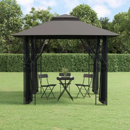 Cenador con paredes acero gris antracita 300x300x270 cm de vidaXL, Carpas y cenadores - Ref: Foro24-360143, Precio: 284,36 €,...