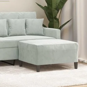Light gray velvet footrest 70x55x41 cm by vidaXL, Ottomans - Ref: Foro24-349317, Price: 59,11 €, Discount: %