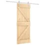 Schiebetür mit Beschlägen aus massivem Kiefernholz 80x210 cm von vidaXL, Türen - Ref: Foro24-3203023, Preis: 213,55 €, Rabatt: %