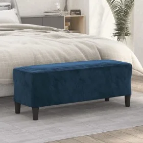 Banco de terciopelo azul 100x35x41 cm de vidaXL, Bancos - Ref: Foro24-349430, Precio: 57,52 €, Descuento: %