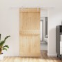 Puerta corredera con herrajes madera maciza de pino 90x210 cm en Puertas | Comprar online en Foru.es