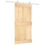 Puerta corredera con herrajes madera maciza de pino 100x210 cm en Puertas | Comprar online en Foru.es
