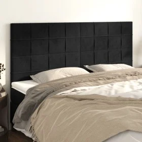 Kopfteile 4 Einheiten aus schwarzem Samt 100x5x78/88 cm von vidaXL, Kopf- und Fußteile - Ref: Foro24-3116400, Preis: 132,35 €...