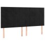 Cabeceros 4 unidades de terciopelo negro 100x5x78/88 cm de vidaXL, Cabeceros y pies de cama - Ref: Foro24-3116400, Precio: 13...