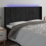 Cabecero con LED de terciopelo negro 203x16x118/128 cm de vidaXL, Cabeceros y pies de cama - Ref: Foro24-3124116, Precio: 152...