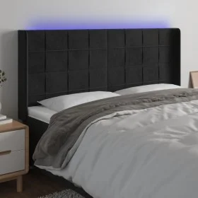 Black velvet headboard with LED 203x16x118/128 cm by vidaXL, Headboards and footboards - Ref: Foro24-3124116, Price: 149,89 €...
