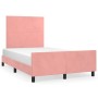 Estructura de cama con cabecero de terciopelo rosa 120x200 cm de vidaXL, Camas y somieres - Ref: Foro24-3125628, Precio: 172,...