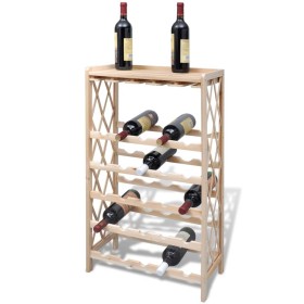 Botellero con estantes para 25 botellas madera maciza abeto de vidaXL, Botelleros - Ref: Foro24-241068, Precio: 51,65 €, Desc...